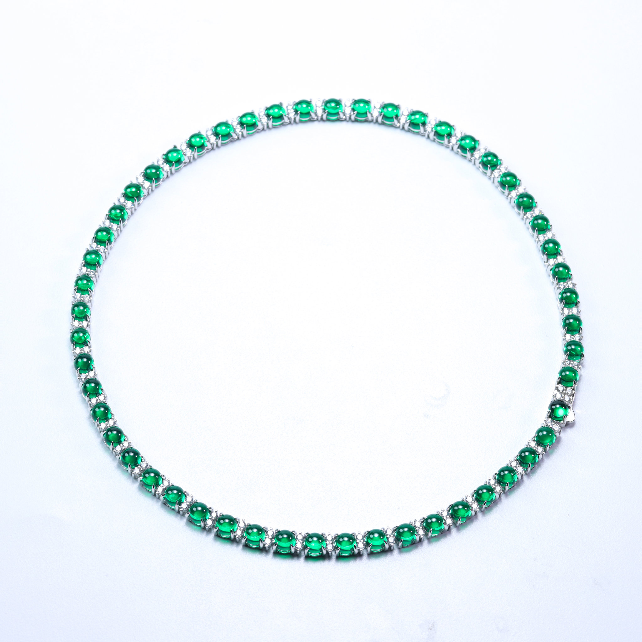 Picture of 18K Gold Plated Emerald Tennis Necklace with Cubic Zirconia – 45 cm / 17.7"
